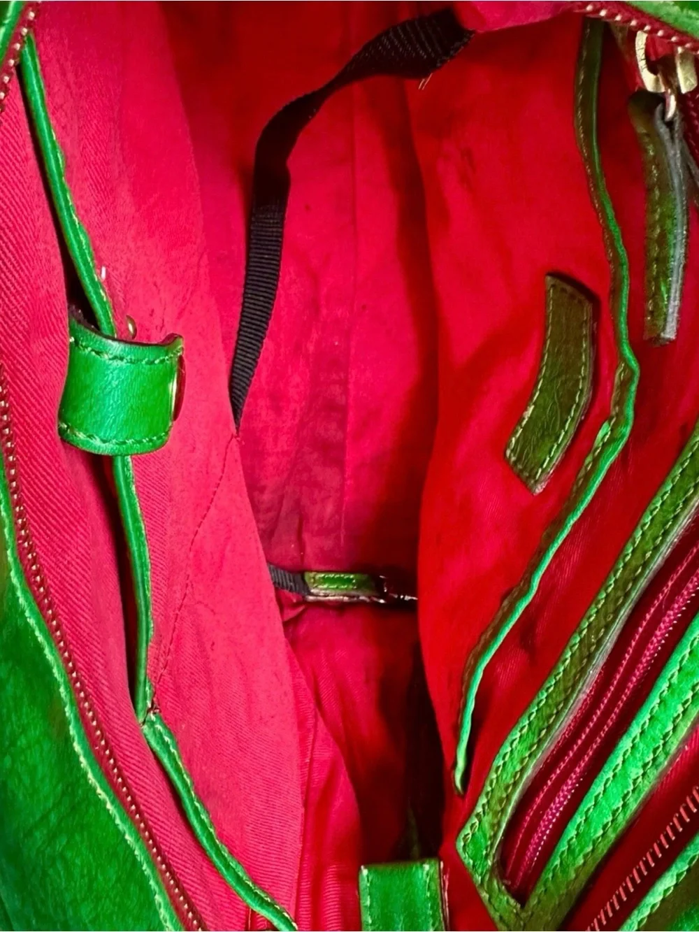 Dooney & Bourke Vintage Emerald Green Florentine Leather Satchel